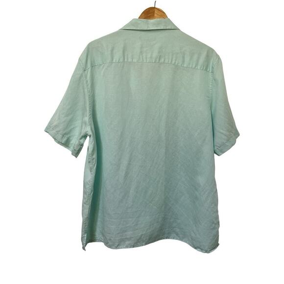 INC International Concepts Mens Linen‎ Blend Button Down Shirt XL Blue Coastal - Picture 2 of 7